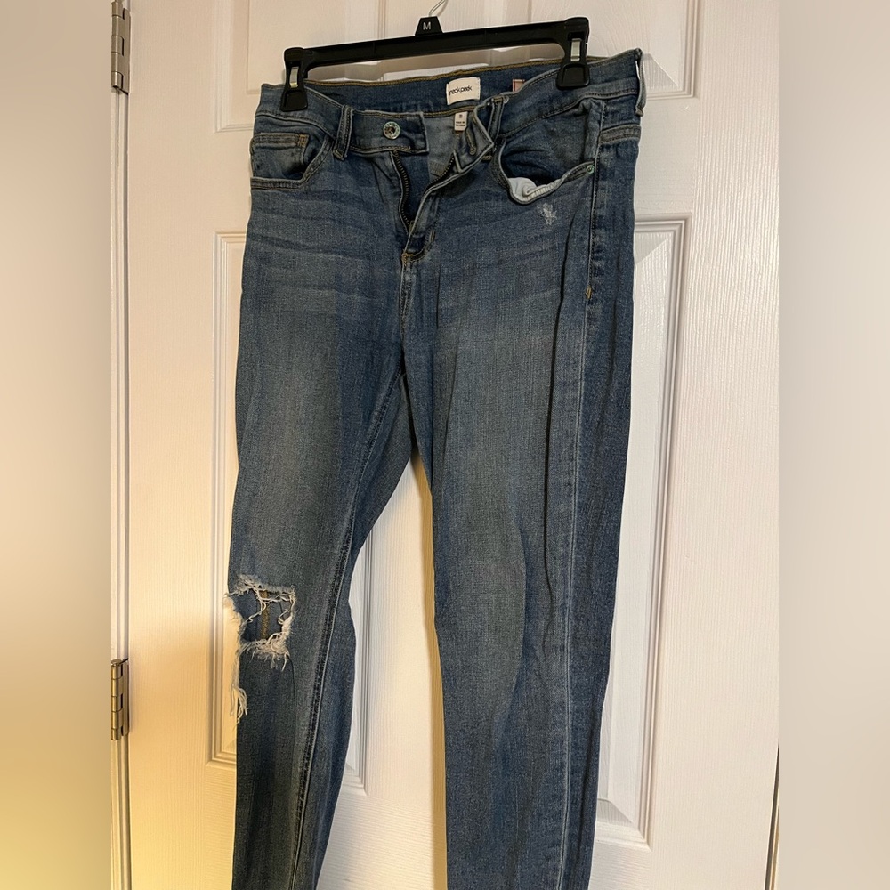 Sneak Peek Blue Distressed Skinny Jeans